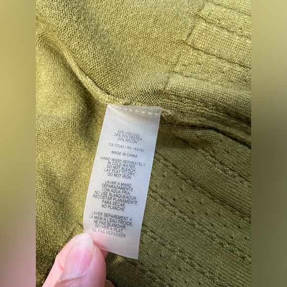 Vila Milano Open Front Knit Cardigan Womens Medium Army Green Long Sleeve - Picture 5 of 8